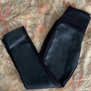 Faux leather front girls leggings 🖤 - NWOT